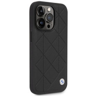 BMW Case BMW BMHCP14L22RQDK iPhone 14 Pro 6.1" black/black Leather Quilted