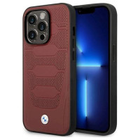 BMW Case BMW BMHMP14L22RPSR iPhone 14 Pro 6.1" Burgundy/burgundy Leather Seats Pattern MagSafe