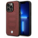 BMW Case BMW BMHMP14L22RPSR iPhone 14 Pro 6.1" Burgundy/burgundy Leather Seats Pattern MagSafe