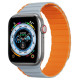 Dux Ducis Magnetic Apple Watch SE, 9, 8, 7, 6, 5, 4, 3, 2, 1 (41, 40, 38 mm) Dux Ducis Strap (LD Version) - gray-orange