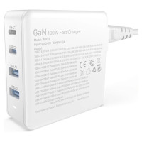 Dudao GaN 100W fast wall charger 2 x USB-C / 2 x USB Dudao A100EU - white