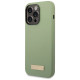 Guess Silicone Logo Plate MagSafe case for iPhone 14 Pro Max - green