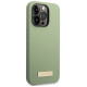 Guess Silicone Logo Plate MagSafe case for iPhone 14 Pro Max - green