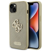 Guess Perforated 4G Glitter case for iPhone 15 - gold