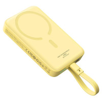 Baseus Magnetic Mini MagSafe 10000mAh 30W powerbank with built-in USB-C cable - yellow + Baseus Simple Series USB-C - USB-C 60W 0.3m cable