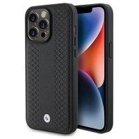 BMW Leather Diamond Pattern case for iPhone 15 Pro Max - black