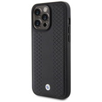 BMW Leather Diamond Pattern case for iPhone 15 Pro Max - black