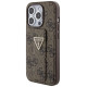 Guess Grip Stand 4G Triangle Strass case for iPhone 15 Pro Max - brown