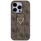 Guess Grip Stand 4G Triangle Strass case for iPhone 15 Pro Max - brown