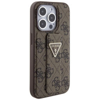 Guess Grip Stand 4G Triangle Strass case for iPhone 15 Pro Max - brown