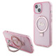 Guess Ring Stand Script Glitter MagSafe case for iPhone 15 Plus / 14 Plus - pink