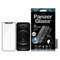 Panzerglass E2E Microfracture Antibacterial Glass with Swarovsky Crystal Camera Cover for iPhone 12/12 Pro - With Black Frame