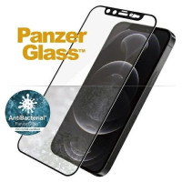 Panzerglass E2E Microfracture Antibacterial Glass with Swarovsky Crystal Camera Cover for iPhone 12/12 Pro - With Black Frame