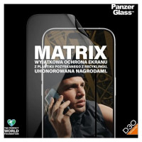 Panzerglass Matrix Ultra-Wide-Fit hybrid glass for iPhone 15 Pro with positioner