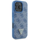 Guess Leather Metal Logo Strass Crossbody Case for iPhone 16 Pro Max - Blue
