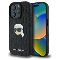 Karl Lagerfeld Monogram Karl Head Pin Case for iPhone 16 Pro 6.3" Black