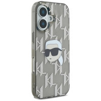Karl Lagerfeld IML Karl Head Electroplated iPhone 16 Case - Black