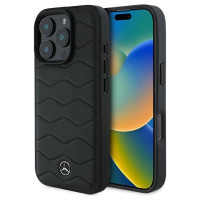 Mercedes MB Waves Leather iPhone 16 Pro Case - Black