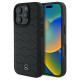 Mercedes MB Waves Leather iPhone 16 Pro Case - Black
