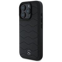 Mercedes MB Waves Leather iPhone 16 Pro Case - Black