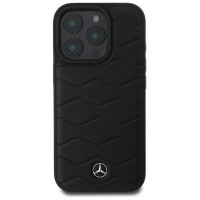 Mercedes MB Waves Leather iPhone 16 Pro Case - Black