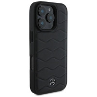 Mercedes MB Waves Leather iPhone 16 Pro Case - Black