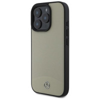 Mercedes MB Textured and Plain Leather MagSafe case for iPhone 16 Pro Max - beige