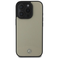 Mercedes MB Textured and Plain Leather MagSafe case for iPhone 16 Pro Max - beige