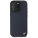 Mercedes MB Wood Imitation Leather MagSafe Case for iPhone 16 Pro Max - Navy Blue