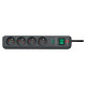 Brennenstuhl Eco-Line surge protector strip 4 sockets 1.5m 13.500A - black