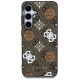 Guess 4G Printed Colored Peony Pattern MagSafe case for Samsung Galaxy S25 brown