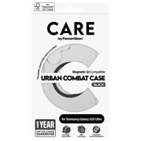 Panzerglass CARE by PanzerGlass Flagship Urban Combat Black QI Case for Samsung Galaxy S25 Ultra - Transparent