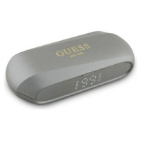 Guess Elongated Metalic Printed Logo Bluetooth TWS Headphones + Docking Station - Gray