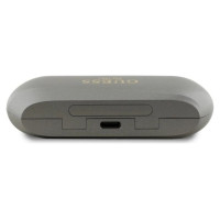 Guess Elongated Metalic Printed Logo Bluetooth TWS Headphones + Docking Station - Gray