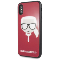 Karl Lagerfeld Iconic Glitter Karl`s Head iPhone X / Xs Case - Red