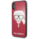 Karl Lagerfeld Iconic Glitter Karl`s Head iPhone X / Xs Case - Red