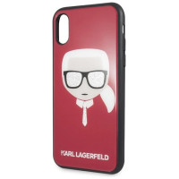 Karl Lagerfeld Iconic Glitter Karl`s Head iPhone X / Xs Case - Red