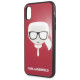 Karl Lagerfeld Iconic Glitter Karl`s Head iPhone X / Xs Case - Red