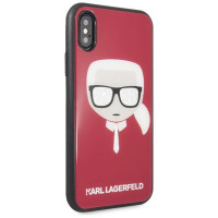 Karl Lagerfeld Iconic Glitter Karl`s Head iPhone X / Xs Case - Red