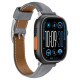 Amazingthing Class Band Leather Strap for Apple Watch 45 / 46 / 49 mm - Gray