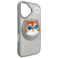 Nimmy Glasses Cool Cat MagSafe Case for iPhone 16 - Gray