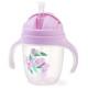 Babyono Krūze ar salmiņu un svērteni 1464/05 BabyOno FLOWER