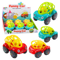 Lean Toys Mašinīte ar grabuli un mīkstiem elementiem 49944