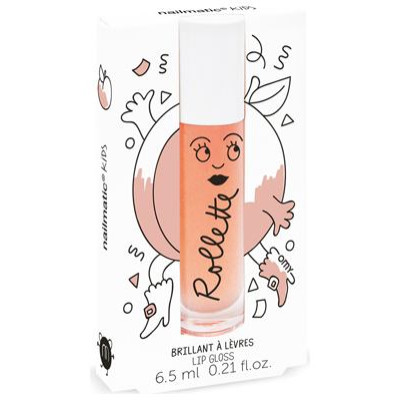 Nailmatic Kids Dabīgs un mitrino&scaron;s bērnu lūpu spīdums ar vitamīniem un augļu gar&scaron;u, Peach, 6,5 ml - ROLLPECHE