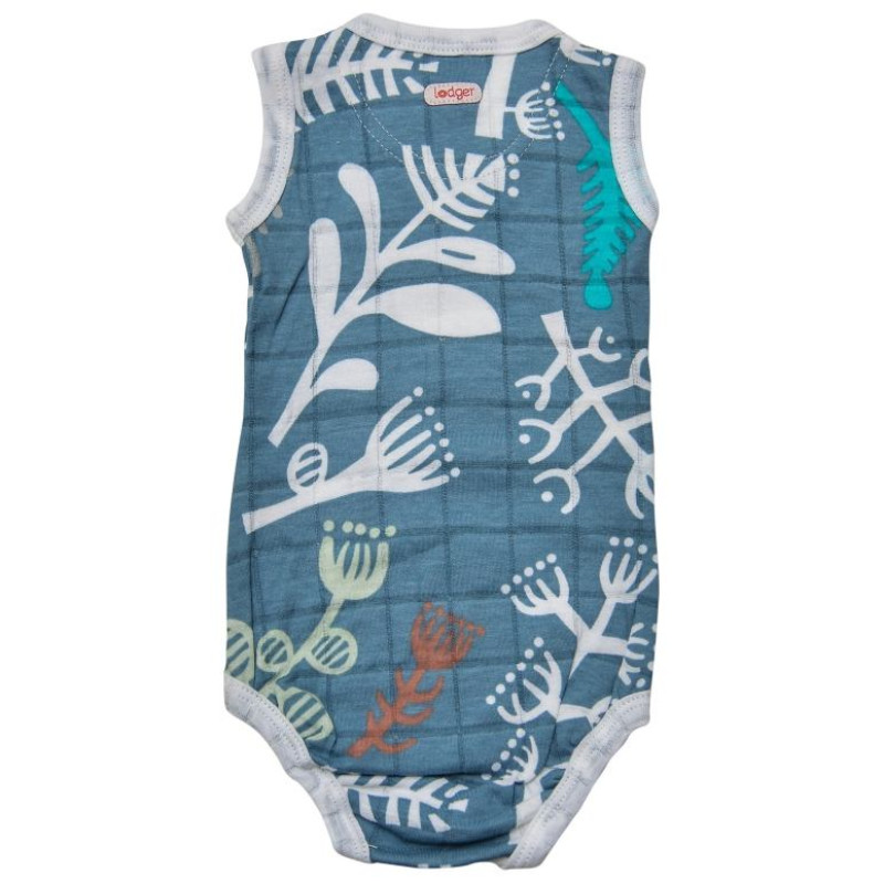 Lodger Romper Botanimal kokvilnas bodijs bez piedurknēm, Ocean, 68 cm - RF 074_68