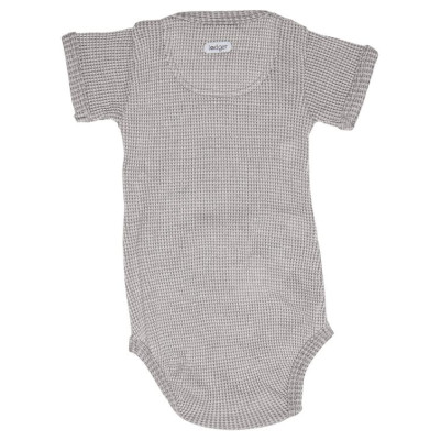 Lodger Romper Ciumbelle, adītas kokvilnas bodijs ar īsām piedurknēm, Donkey, 68 cm - RFC 078_68