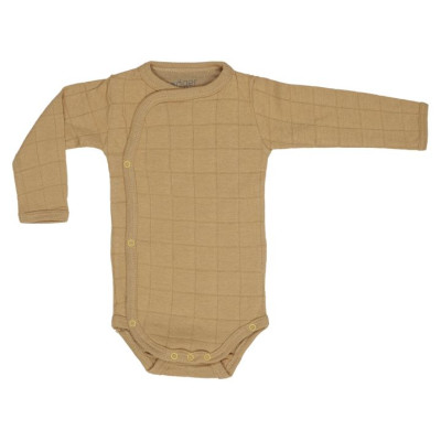 Lodger Romper Solid kokvilnas bodijs ar garām piedurknēm, Honey, 68 cm - RS 076_68