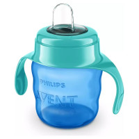 Philips Avent Easy Sip mācību krūzīte ar rokturiem,  6M+, 200ml, silikona snīpis, zaļa - SCF551/05