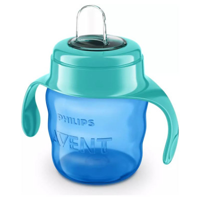 Philips Avent Easy Sip mācību krūzīte ar rokturiem,  6M+, 200ml, silikona snīpis, zaļa - SCF551/05