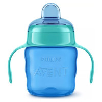 Philips Avent Easy Sip mācību krūzīte ar rokturiem,  6M+, 200ml, silikona snīpis, zaļa - SCF551/05